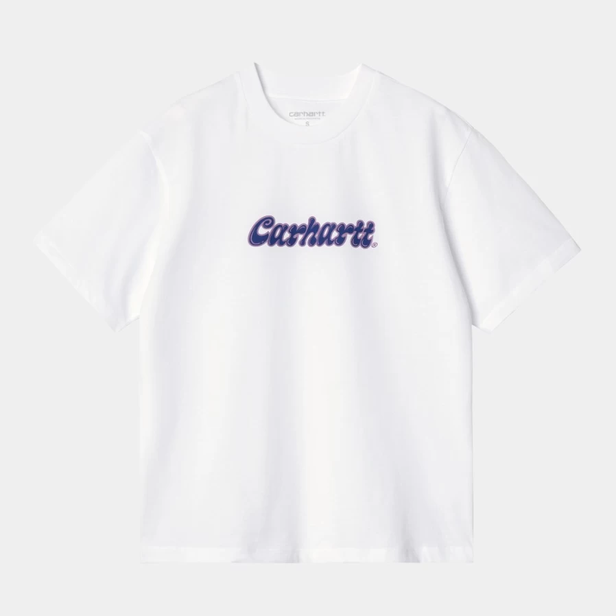 Carhartt WIP Women's White Short Sleeve Liquid Script T-Shirt