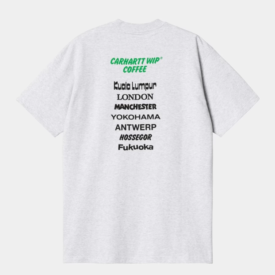 Men's Carhartt WIP Ash Heather Short Sleeve T-Shirt S/S Coffee T-Shirt