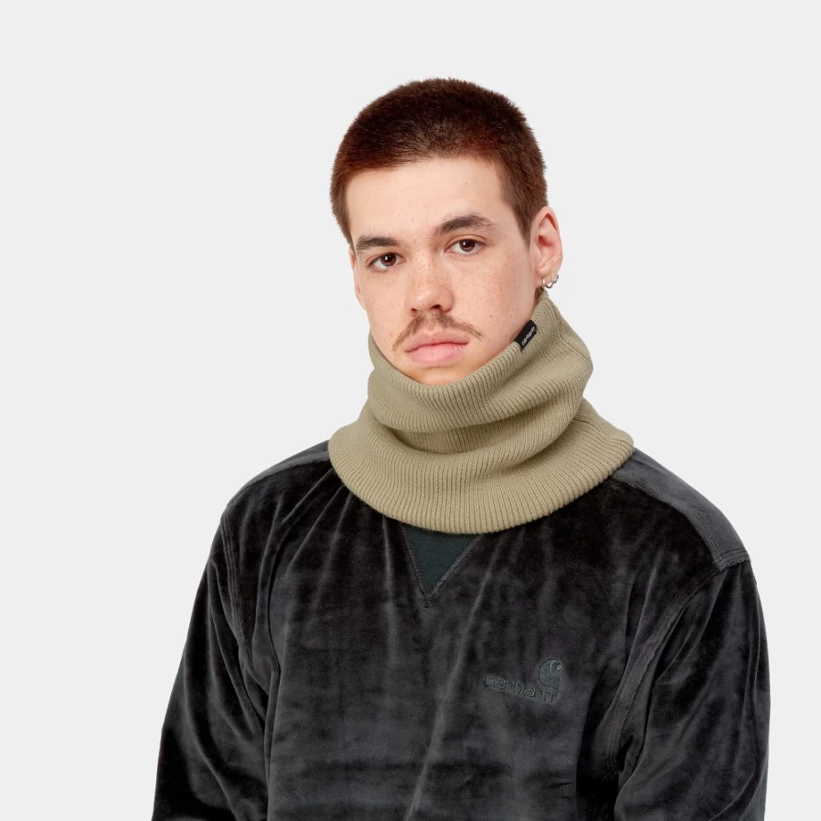 Carhartt WIP Gordan Neck Warmer in Ammonite - Fleece Lined Winter Scarf for Men & Women