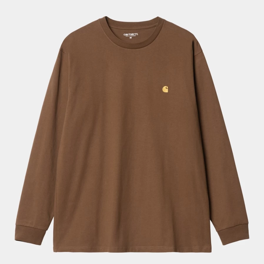 Carhartt WIP Men's L/S Chase T-Shirt in Tamarind & Gold